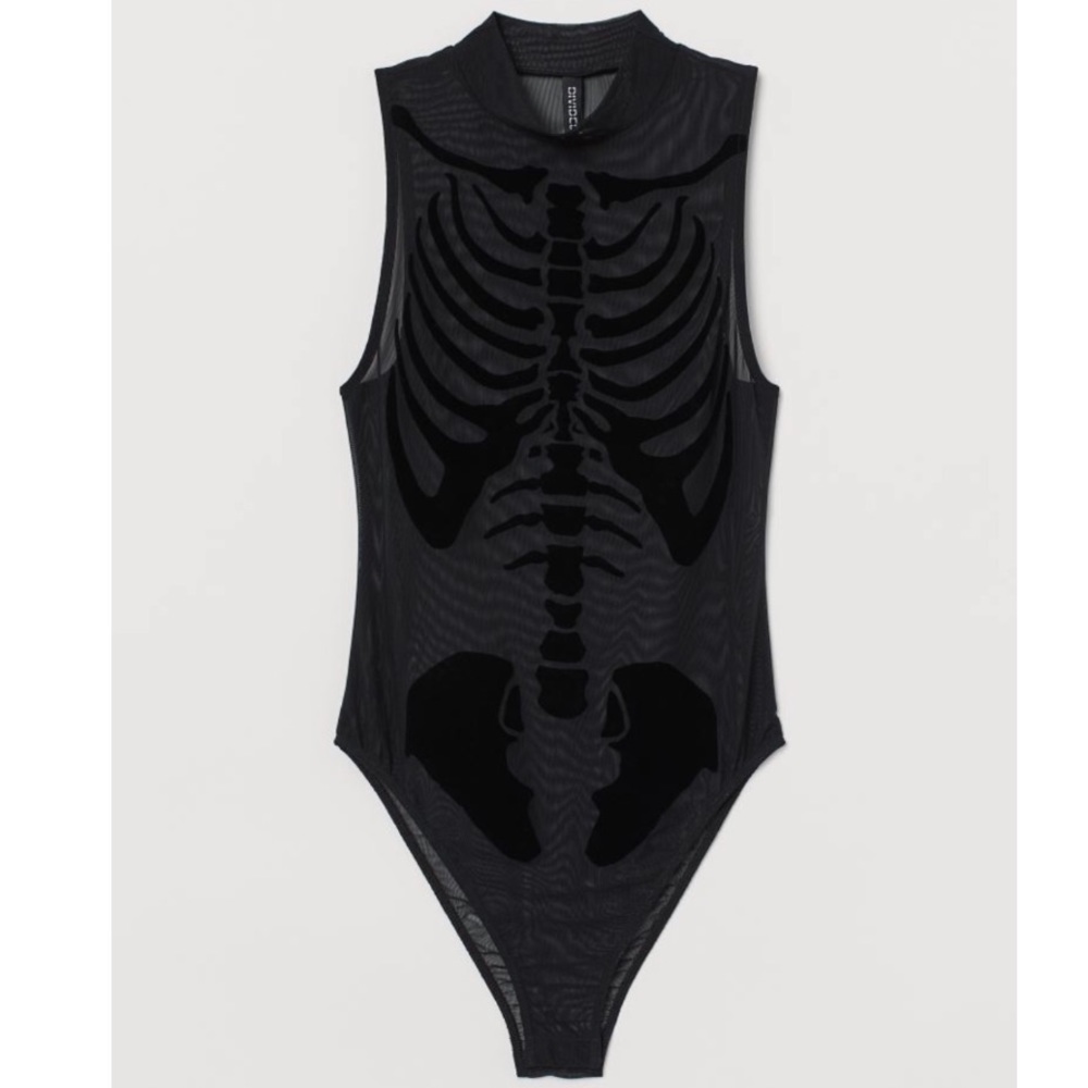 mesh Skelton bodysuit